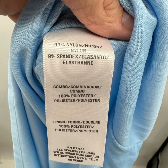 MAISON TARA Lace pleated chiffon midi woman’s cottagecore blue dress. NWT 6 - Picture 7 of 13